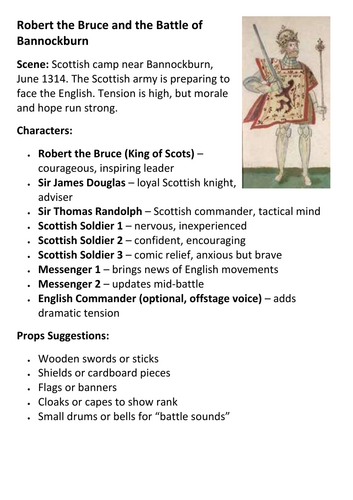 Robert the Bruce – Mini-Drama Role-Play Script Battle of Bannockburn