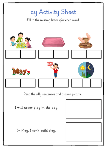 Phase 5 Phonics Worksheets ay ou ie ea oy