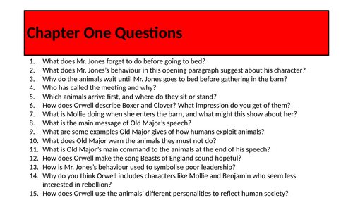 Animal Farm Comprehension Questions