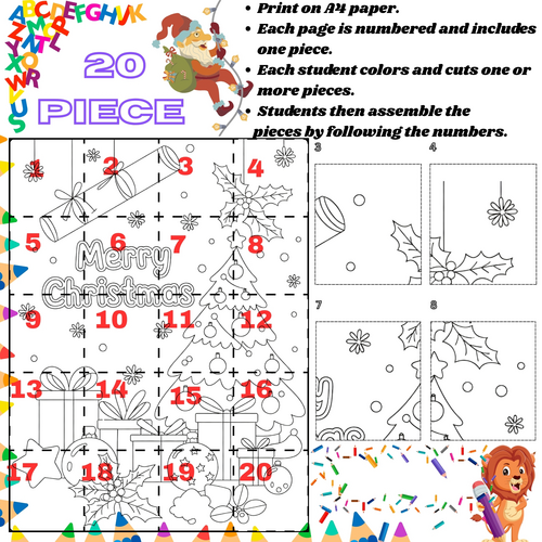 Christmas Collaborative Coloring Poster | Festive Teamwork Art Activity | Winter Classroom Display