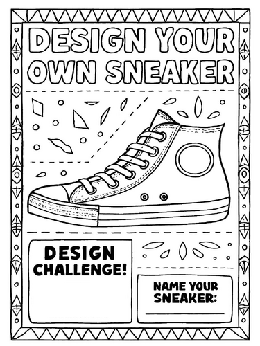 Design your own Sneaker coloring poster