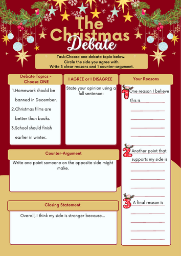 Christmas Week Survival Pack - 8 Ready-to-Use English Worksheets (Print & Go)