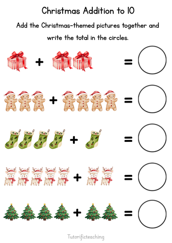 Christmas addition to 10 - EYFS & Key Stage 1