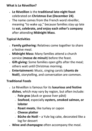 Christmas Eve (Le Réveillon) in France Overview