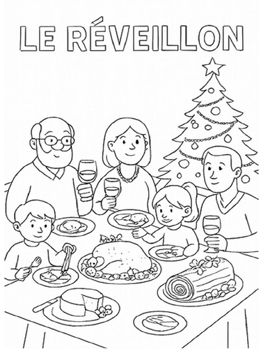 French Christmas Eve (Le Réveillon) Coloring Picture