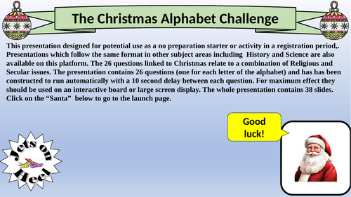 The Christmas Alphabet Challenge