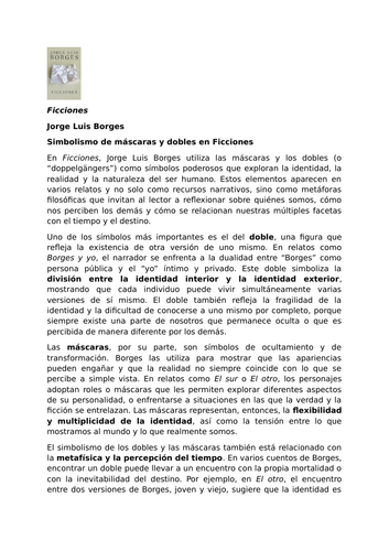 Ficciones by Jorge Luis Borges – Symbolism – Masks and Doubles
