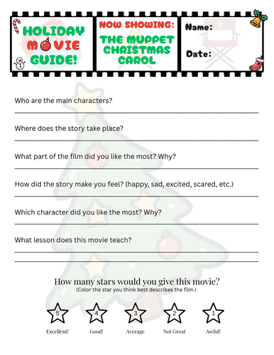 'The Muppet Christmas Carol' Movie Guide Worksheet
