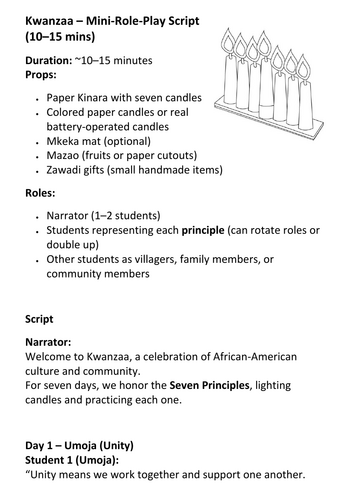Mini-role-play script for Kwanzaa