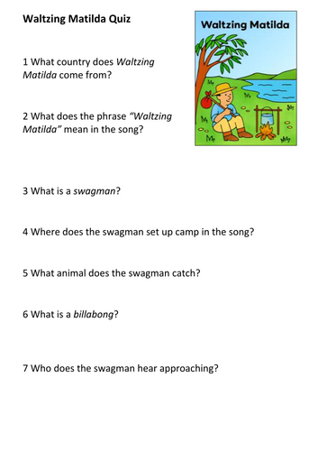 Waltzing Matilda Quiz