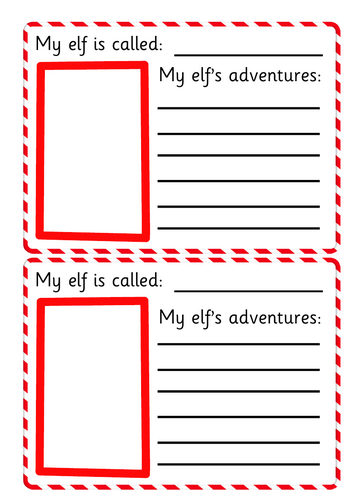 Elf Adventure Writing Sheet
