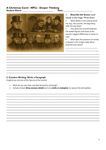 A Christmas Carol - NPC's - Thinking Deeper