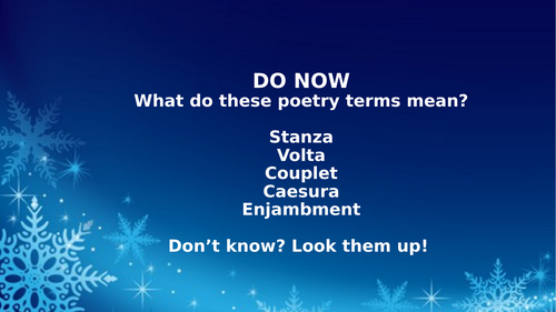 Christmas Unseen Poetry