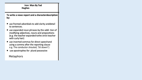 The Iron Man - Ted Hughes Complete Unit