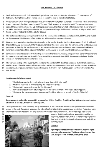 Tet Offensive – Quick & Easy Cover Lesson (Comprehension-Based)