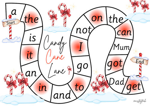 Roll and Read Game - High Frequency Words Christmas