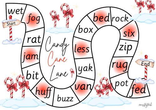 Roll and Read - CVC Words - Christmas