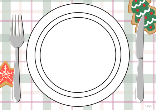 Christmas Dinner - cut, stick and write