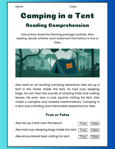 Reading Comprehension Year 2 - True or False