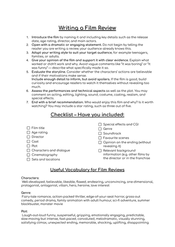 Writing a film review