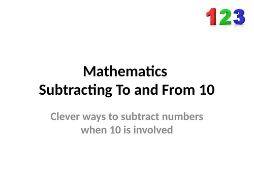 Subtracting To and From 10