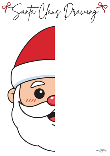 Santa and Reindeer Portrait Drawing