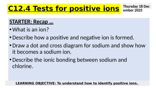 C12 Chemical Anaylsis TRIPLE GCSE AQA