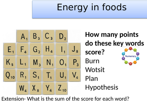 KS3 Energy in foods practical