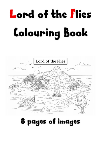 Lord of the Flies Colouring Booklet line art