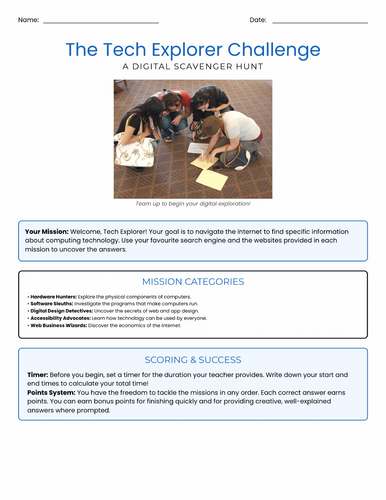 ASDAN Computing - Online Computing Scavenger Hunt Task Sheet