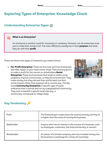 ASDAN Enterprise - Your Entrepreneurial Skills - What is Enterprise? - A1