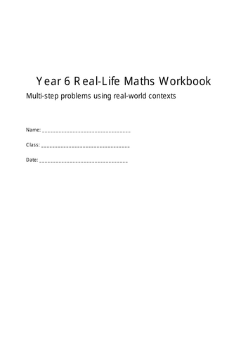 Year 6 Maths - life problem scenario