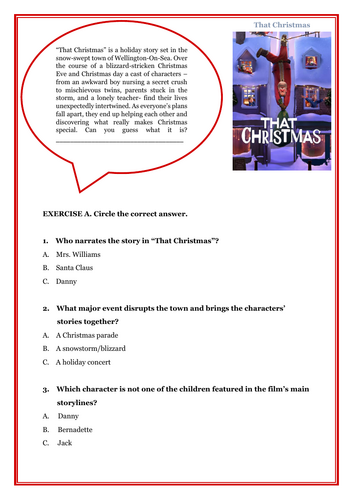 "That Christmas" (2024) Film Worksheet