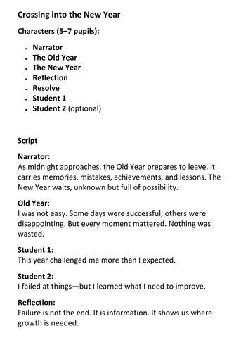 Crossing into the New Year Role-play