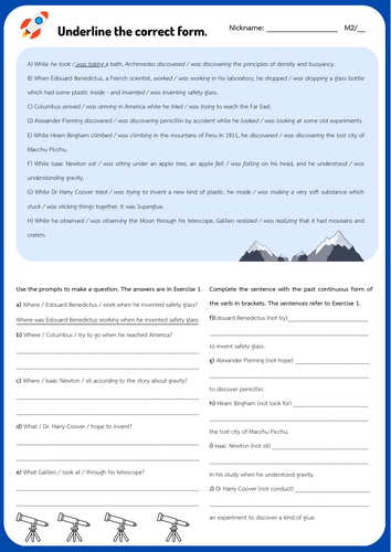 Past Continuous Worksheet
