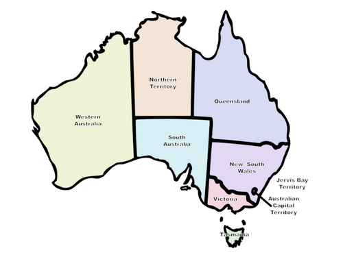 States of Australia Map