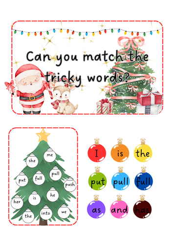 Christmas - Tricky word baubles