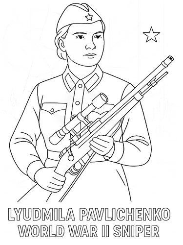 Lyudmila Pavlichenko coloring picture