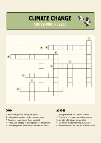 Eco-Challenge: Earth Day & Climate Action Crosswords