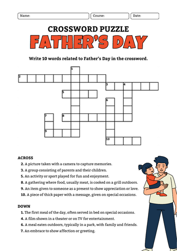 Celebrating Dad: Father’s Day Sentence Crossword