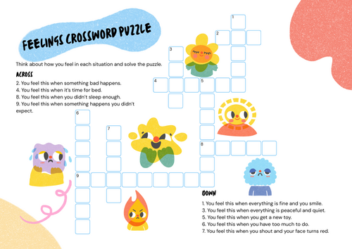 Emotions & Well-being: The Feelings Crossword
