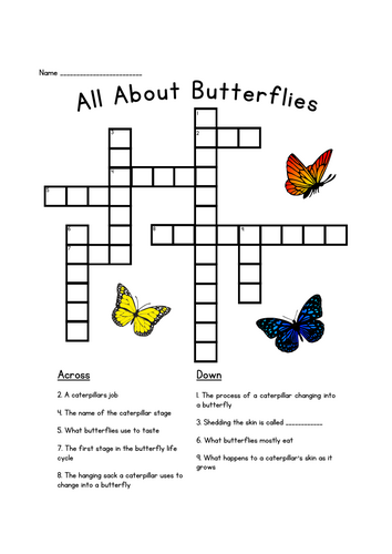 From Egg to Butterfly: The Caterpillar Crossword