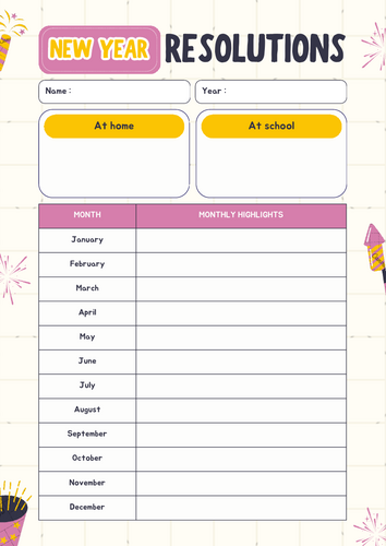 New Year, New Goals: Student Resolution Templates