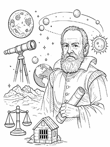 Galileo Galilei Coloring Picture