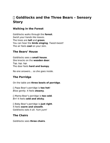 Once Upon a Time - Traditional Tales Sensory Stories