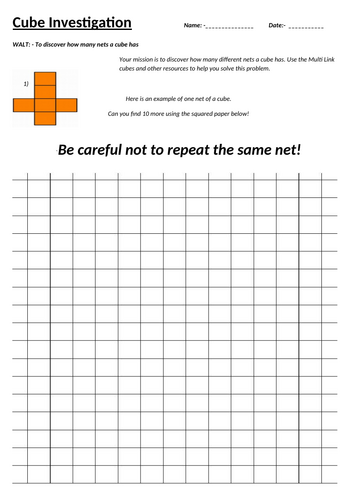 Nets of a Cube - Investigation