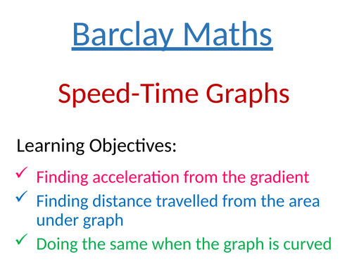 Speed Time Graphs