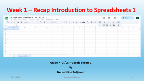 Google sheet Basic/Intermediate and Advance levels for Grade 6/7/8 or year 7/8/9
