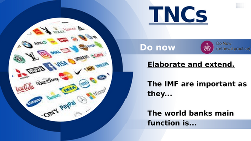 Edexcel iGCSE Geography – Globalisation & migration – L04 -TNCs