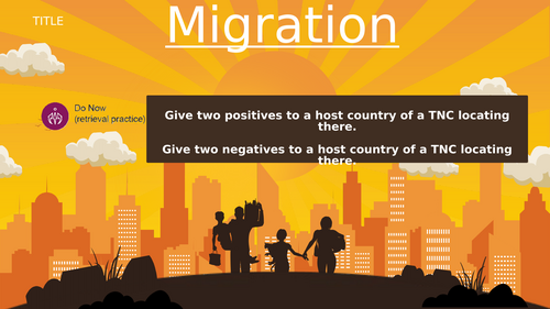 Edexcel iGCSE Geography – Globalisation & migration – L5 & 6 Migration